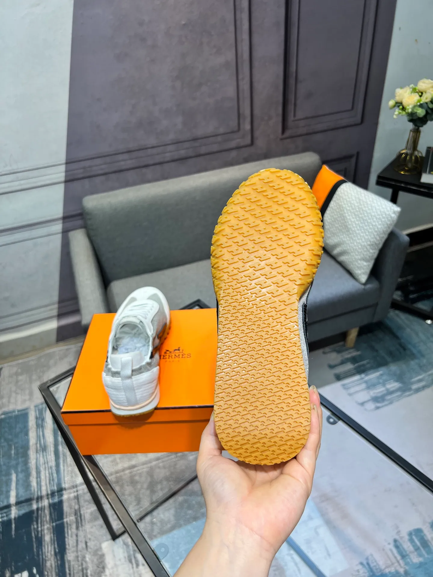 Men's shoes 💰700 [HERMES] Hermès - High-end quality original order 🔍🔍 - Upper: 🔝 cowhide suede splicing design - Inner lining: imported mixed sheepskin - Outsole: TPR foam · Rubber: two-color combined molding outsole - Super high quality control · Fine workmanship: highlighted (high-end, luxury, grade) -Size: 38-44 (45, 46, can be customized)